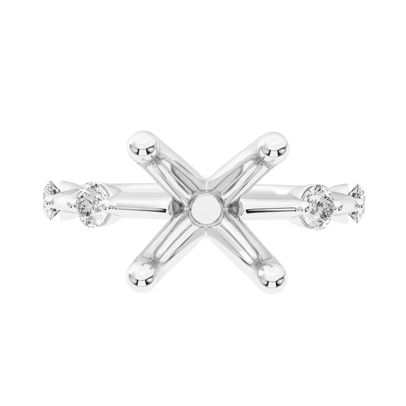 Main Image 3 of 1/4 CT. T.W. Diamond Station Semi-Mount Setting in 14K White Gold