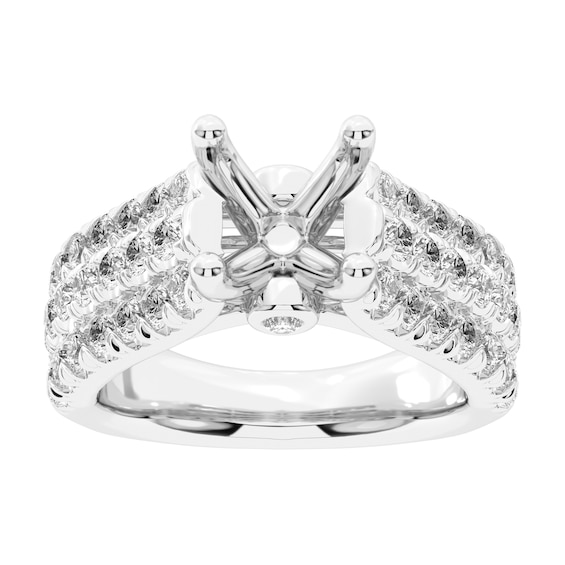 1-1/2 CT. T.w. Certified Lab-Grown Diamond Multi-Row Semi Mount in 14K White Gold (F/Vs2)