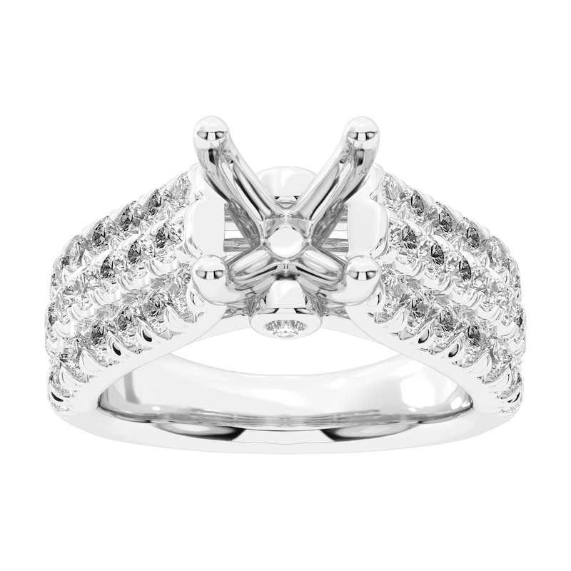 1-1/2 CT. T.W. Certified Lab-Created Diamond Multi-Row Semi Mount in 14K White Gold (F/VS2)