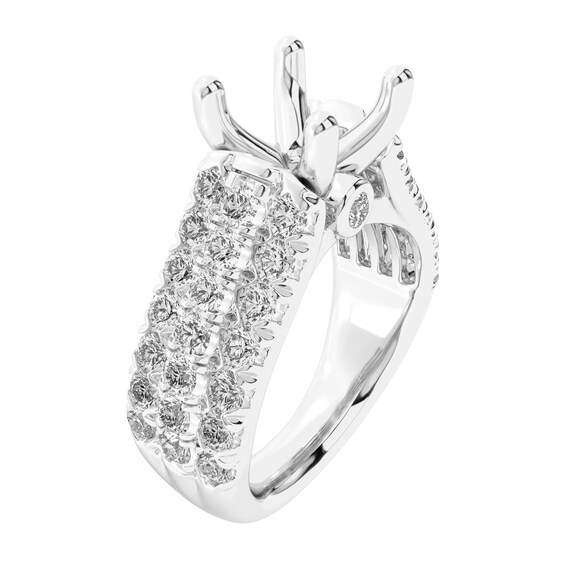 1-1/2 CT. T.w. Certified Lab-Grown Diamond Multi-Row Semi Mount in 14K White Gold (F/Vs2)