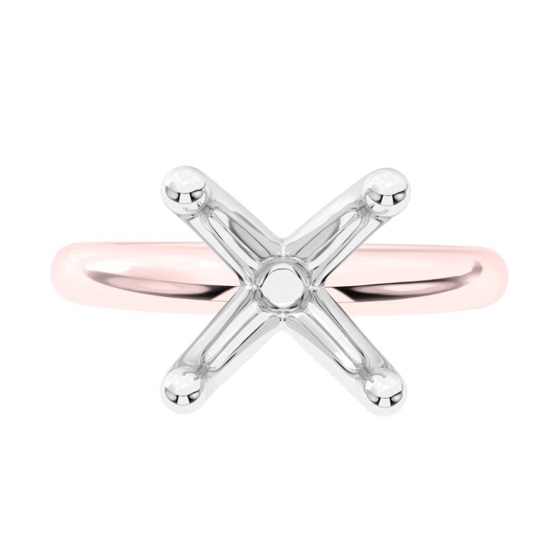 Classic Four-Prong Solitaire Semi-Mount Setting in 14K Rose Gold