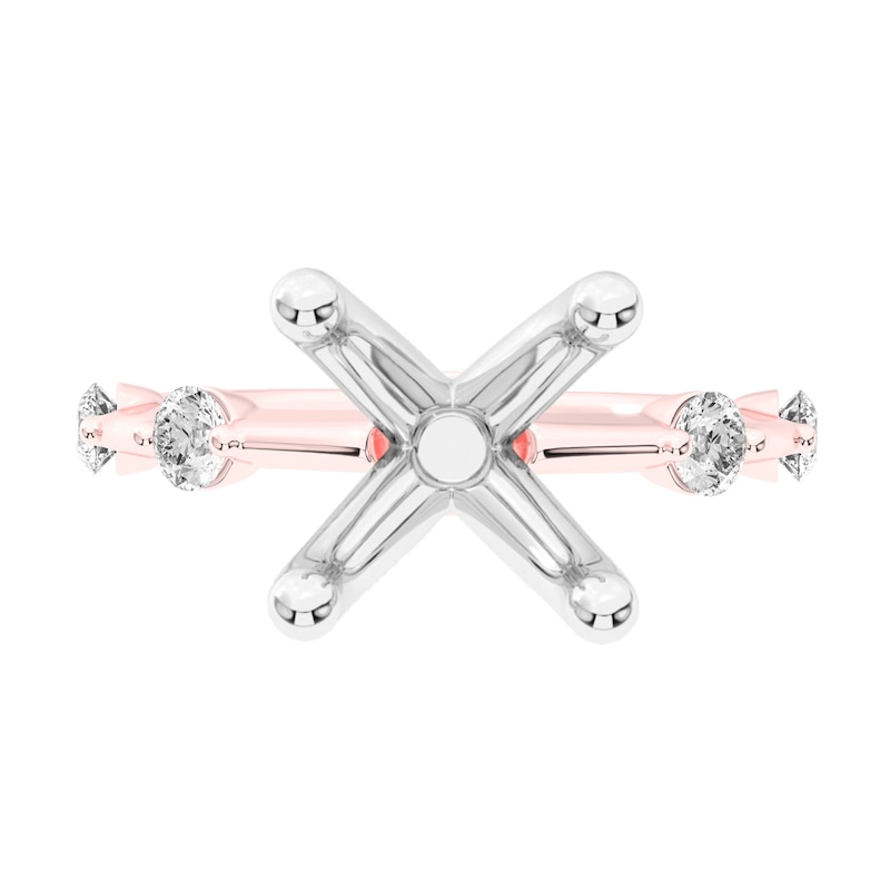 1/4 CT. T.W. Diamond Station Semi-Mount Setting in 14K Rose Gold