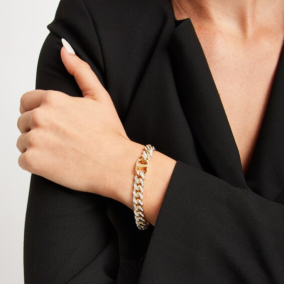 Zales x Alessi Domenico 2-1/3 CT. T.w. Diamond Miami Cuban Chain Bracelet in 18K Gold - 9"