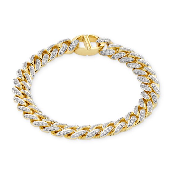 Zales x Alessi Domenico 2-1/3 CT. T.w. Diamond Miami Cuban Chain Bracelet in 18K Gold - 9"
