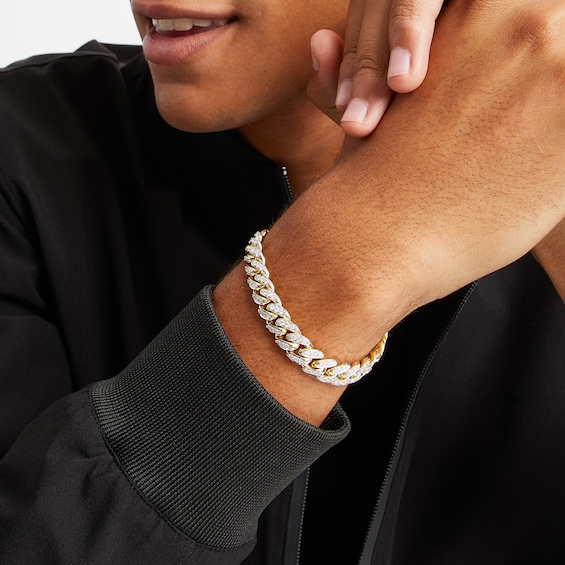 Zales x Alessi Domenico 3-7/8 CT. T.w. Diamond Miami Cuban Chain Bracelet in 18K Gold - 8.5"