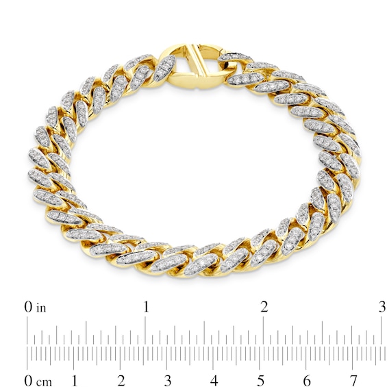 Zales x Alessi Domenico 3-7/8 CT. T.w. Diamond Miami Cuban Chain Bracelet in 18K Gold - 8.5"