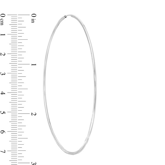 80mm Endless Hoop Earrings in Hollow 10K White Gold