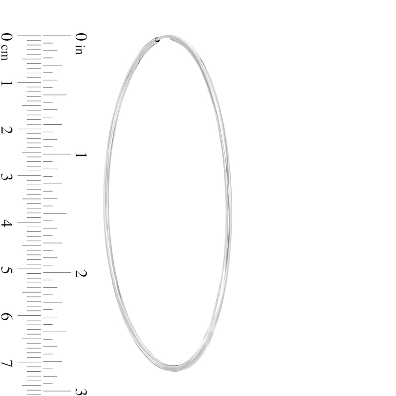 Main Image 2 of 80mm Endless Hoop Earrings in Hollow 10K White Gold