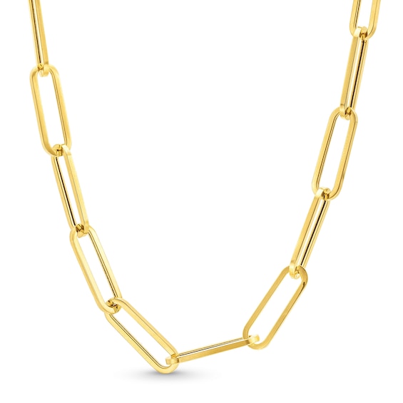 5.6mm Paper Clip Chain Necklace in Hollow 14K Gold - 22"