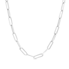 Thumbnail Image 1 of 3.8mm Paper Clip Chain Necklace in Hollow 14K White Gold - 18"