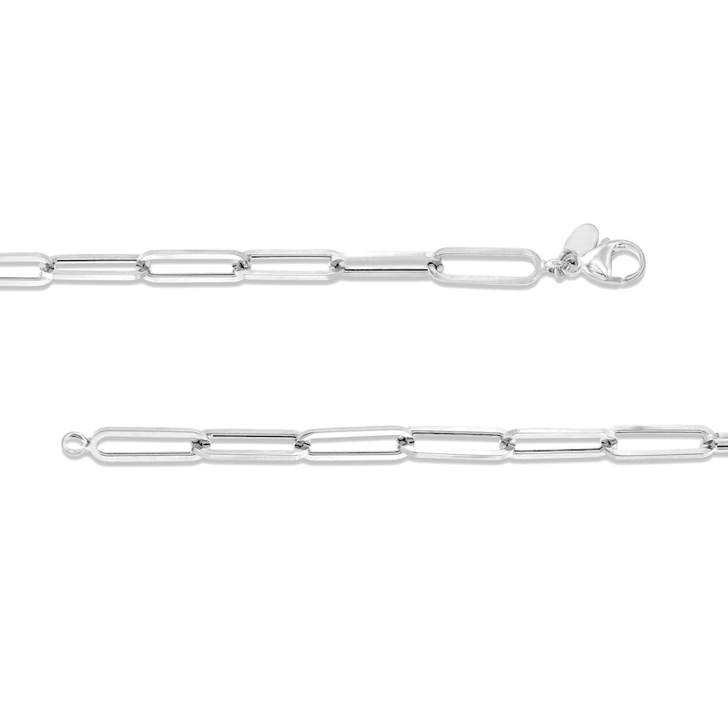Main Image 2 of 3.8mm Paper Clip Chain Necklace in Hollow 14K White Gold - 18"