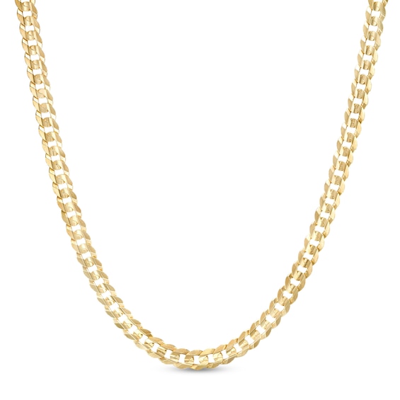 4.6mm Curb Chain Necklace in Solid 14K Gold - 24"