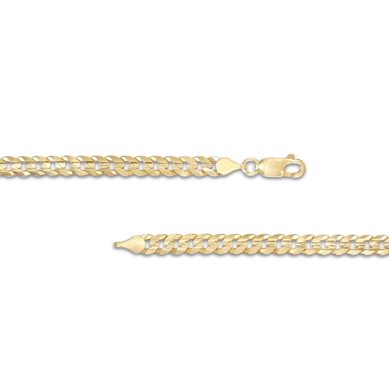 Zales Men's 7.0mm Curb Chain Necklace in Hollow 14K Gold - 22