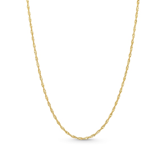 1.25mm Singapore Chain Necklace in Solid 14K Gold - 18"