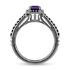 Thumbnail Image 3 of Enchanted Disney Villains Ursula Amethyst and 3/8 CT. T.W. Black Diamond Frame Engagement Ring in 14K White Gold