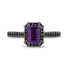 Thumbnail Image 4 of Enchanted Disney Villains Ursula Amethyst and 3/8 CT. T.W. Black Diamond Frame Engagement Ring in 14K White Gold
