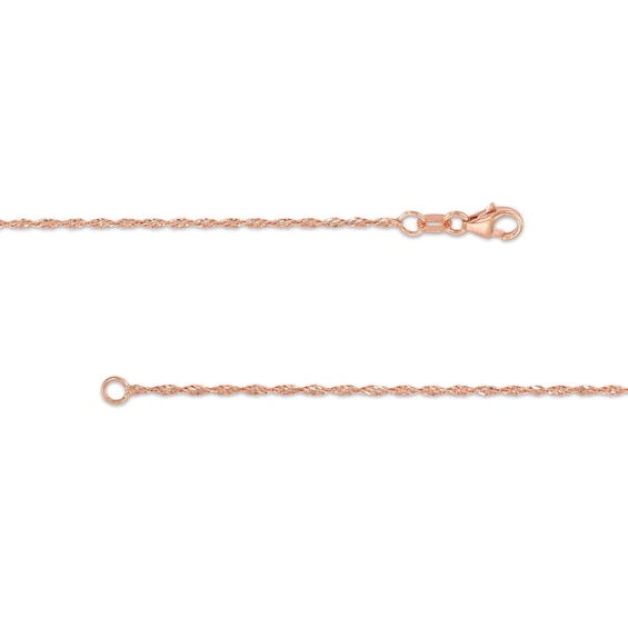 1.25mm Singapore Chain Necklace in Solid 14K Rose Gold - 16"