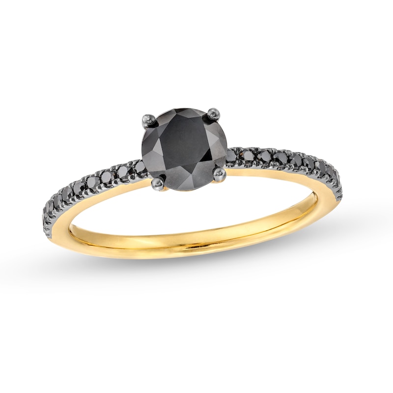 Main Image 1 of 1-1/3 CT. T.W. Black Diamond Engagement Ring in 14K Gold