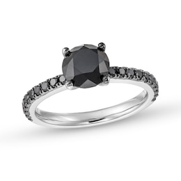 2-3/8 CT. T.W. Black Diamond Engagement Ring in 14K White Gold