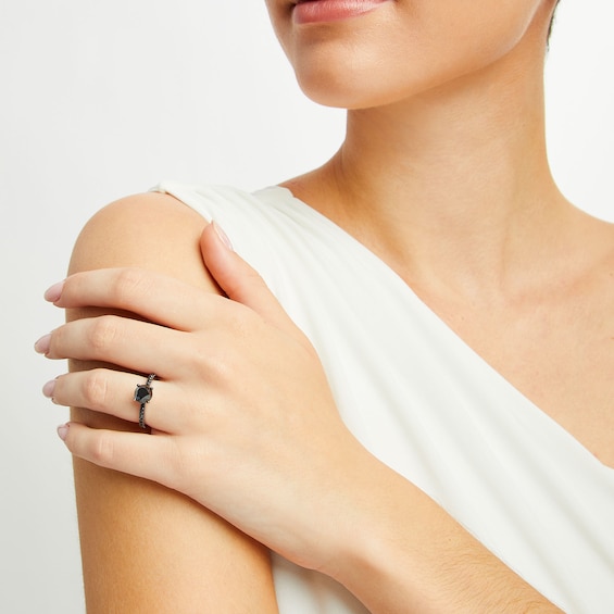 2-3/8 CT. T.w. Black Diamond Engagement Ring in 14K White Gold