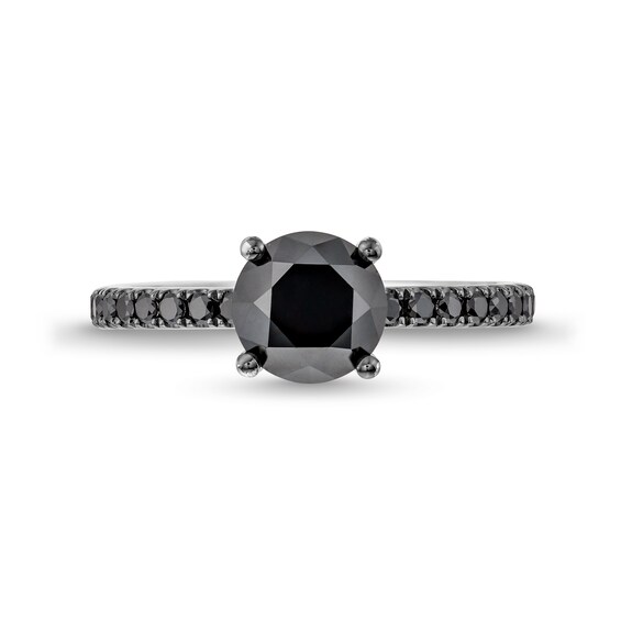 2-3/8 CT. T.w. Black Diamond Engagement Ring in 14K White Gold