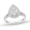 Thumbnail Image 1 of 1 CT. T.W. Diamond Pear Frame Split Shank Engagement Ring in 14K White Gold