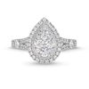 Thumbnail Image 4 of 1 CT. T.W. Diamond Pear Frame Split Shank Engagement Ring in 14K White Gold