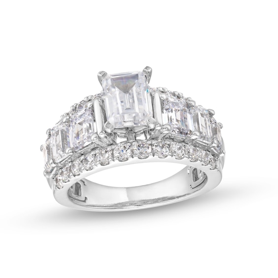 5 CT. T.w. Emerald Certified Lab-Grown Diamond Engagement Ring in 14K White Gold (F/Vs2)