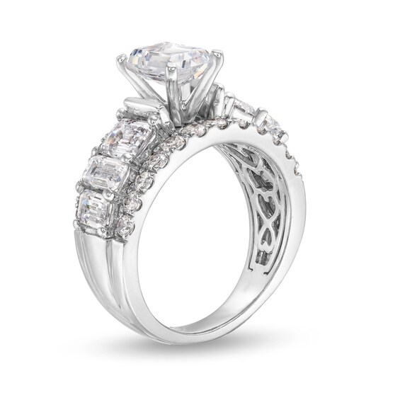 5 CT. T.w. Emerald Certified Lab-Grown Diamond Engagement Ring in 14K White Gold (F/Vs2)