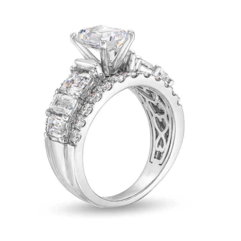 Main Image 3 of 5 CT. T.W. Emerald Certified Lab-Grown Diamond Engagement Ring in 14K White Gold (F/VS2)
