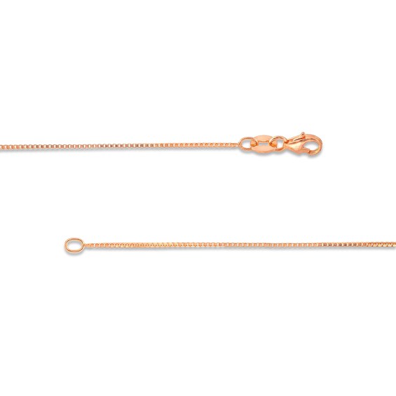 0.7mm Box Chain Necklace in Solid 14K Rose Gold - 16"