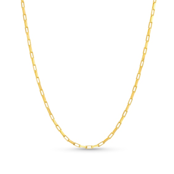 1.4mm Elongated Box Chain Necklace in Solid 14K Gold - 20"
