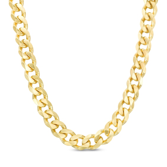 9.9mm Curb Chain Necklace in Solid 14K Gold - 26"