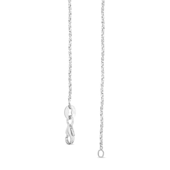 1.1mm Twist Box Chain Necklace in Solid 14K White Gold