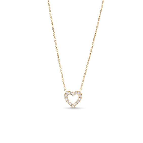 1/6 CT. T.w. Certified Lab-Grown Diamond Open Heart Necklace in 10K Gold (F/Vs2) - 19"
