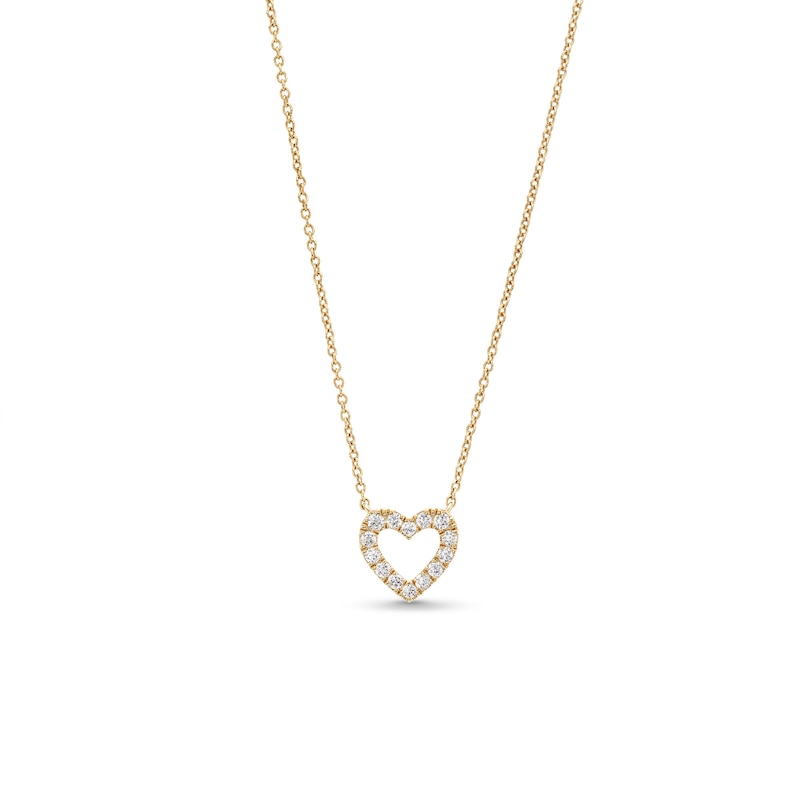 1/6 CT. T.W. Certified Lab-Created Diamond Open Heart Necklace in 10K Gold (F/VS2) - 19"