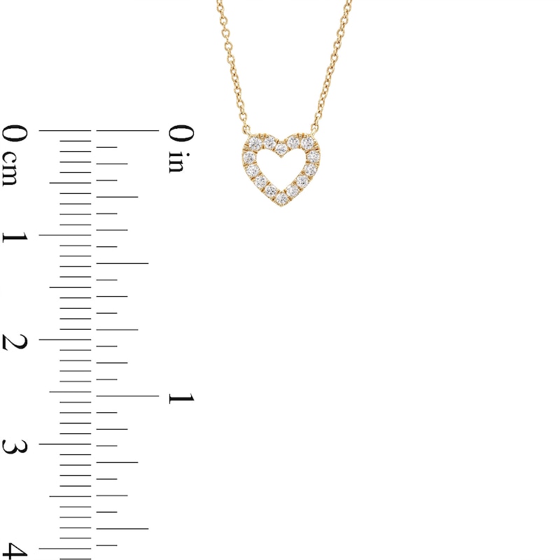 1/6 CT. T.W. Certified Lab-Created Diamond Open Heart Necklace in 10K Gold (F/VS2) - 19"