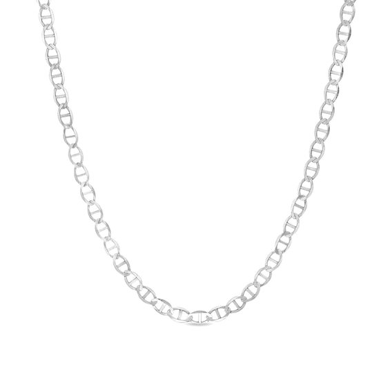 3.2mm Mariner Chain Necklace in Solid 10K White Gold - 20"