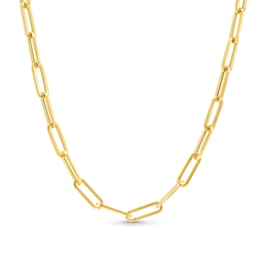 3.8mm Paper Clip Chain Necklace in Hollow 14K Gold - 16"