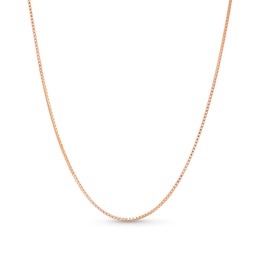 0.7mm Box Chain Necklace in Solid 14K Rose Gold - 20"