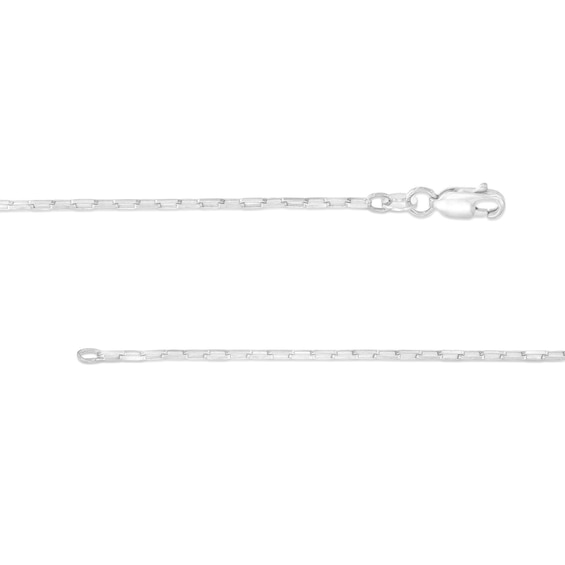 1.4mm Elongated Box Chain Necklace in Solid 14K White Gold - 16"