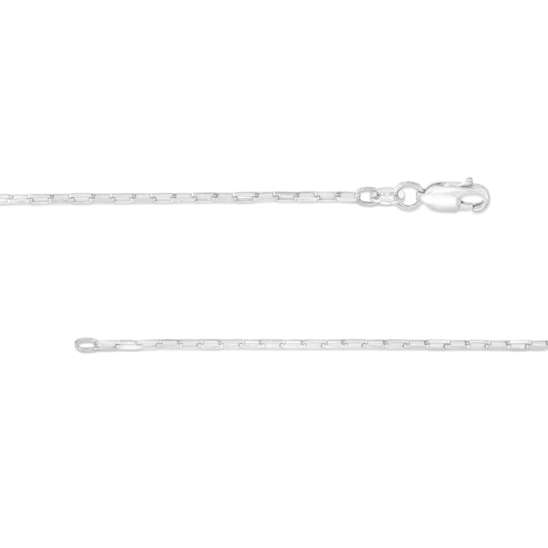 Main Image 2 of 1.4mm Elongated Box Chain Necklace in Solid 14K White Gold - 16"