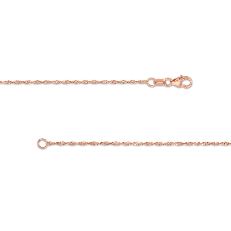 Main Image 2 of 1.25mm Singapore Chain Necklace in Solid 14K Rose Gold - 20"