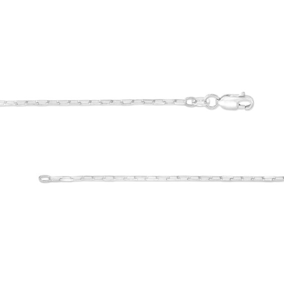 1.4mm Elongated Box Chain Necklace in Solid 14K White Gold - 18"