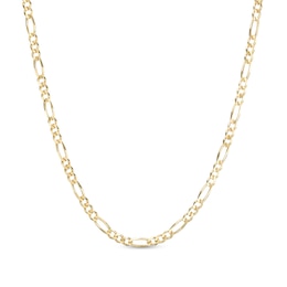 3.1mm Figaro Chain Necklace in Solid 14K Gold - 18"