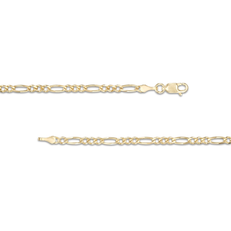 Main Image 2 of 3.1mm Figaro Chain Necklace in Solid 14K Gold - 18"