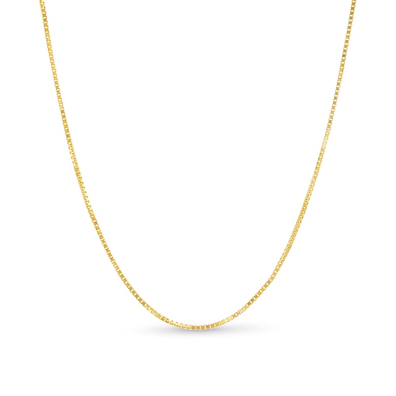 0.7mm Box Chain Necklace in Solid 14K Gold - 20"