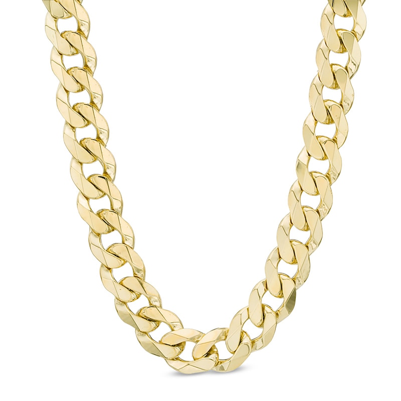 Main Image 1 of 10.3mm Curb Chain Necklace in Solid 10K Gold - 22"
