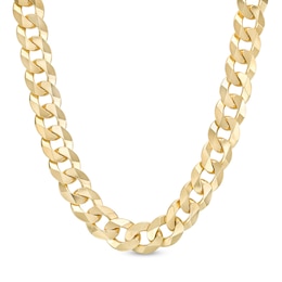 12.2mm Curb Chain Necklace in Solid 10K Gold - 24"