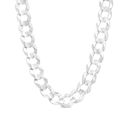 7.0mm Curb Chain Necklace in Solid 10K White Gold - 20"